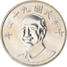 Münze, Republik China, TAIWAN, 10 Yüan, 2008, UNZ, Kupfer-Nickel, KM:553