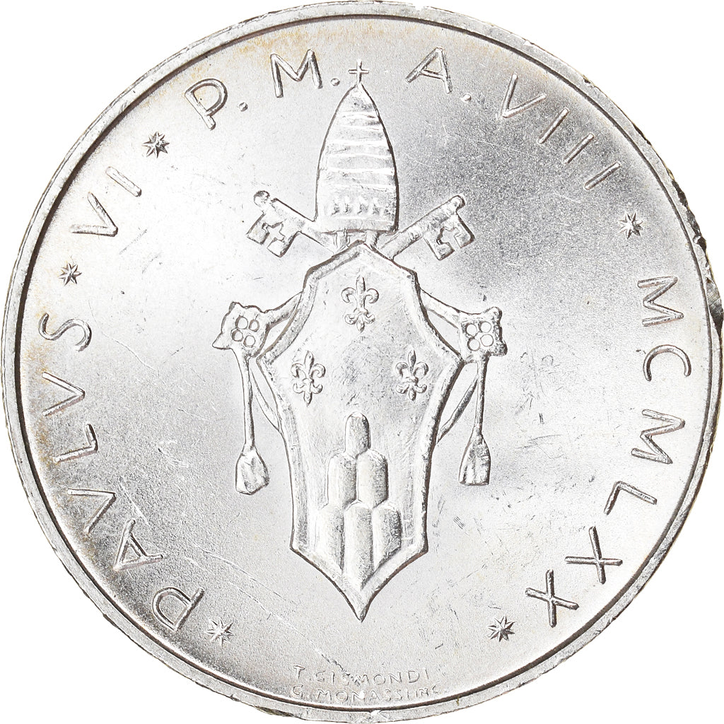 Coin, VATICAN CITY, Paul VI, 500 Lire, 1970, Roma, MS(63), Silver, KM:123