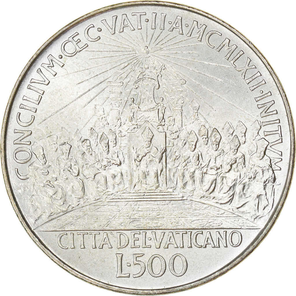 Moneta, CITTÀ DEL VATICANO, John XXIII, Concile Vatican II, 500 Lire, 1962