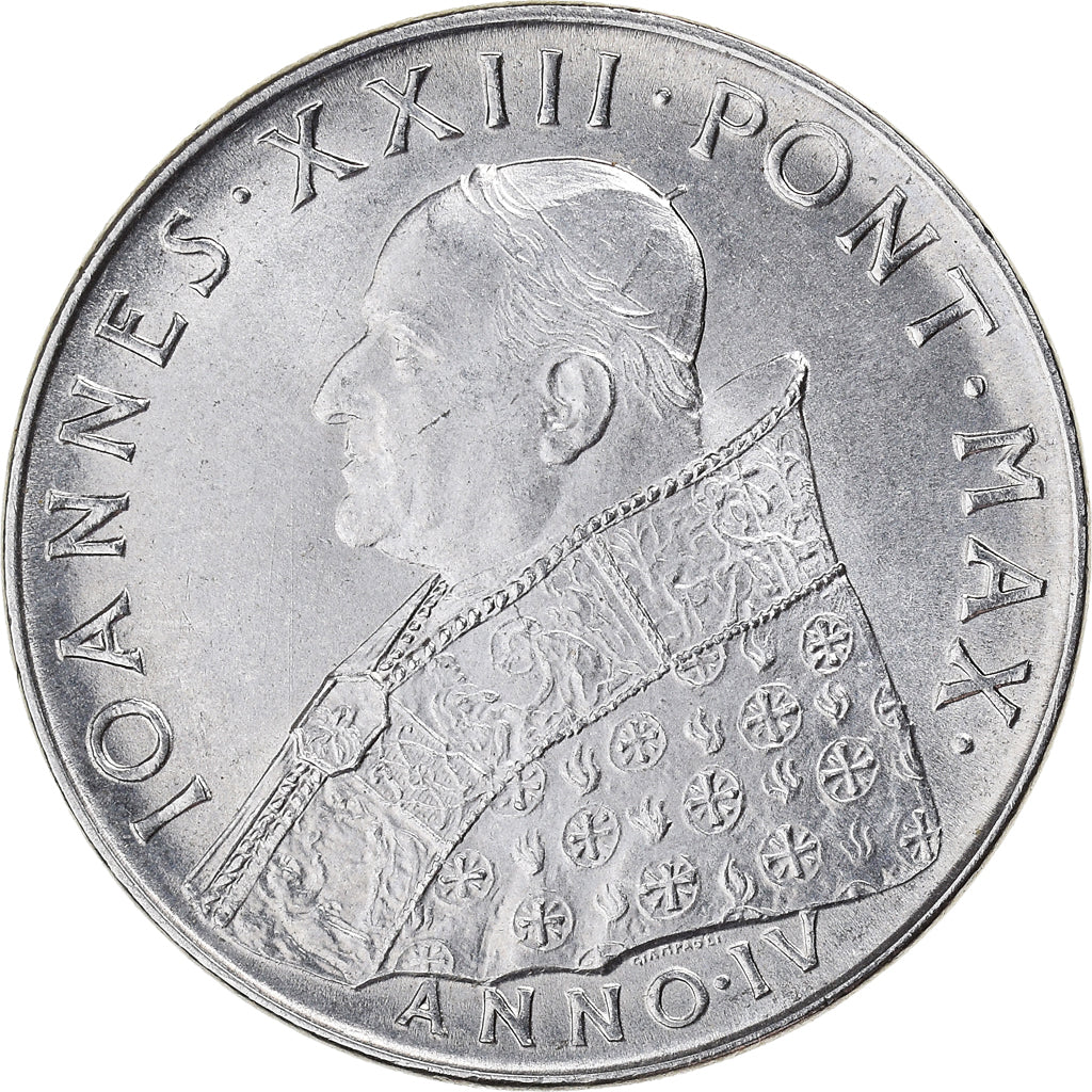 Münze, Vatikanstadt, John XXIII, 100 Lire, 1962, UNZ, Stainless Steel, KM:73