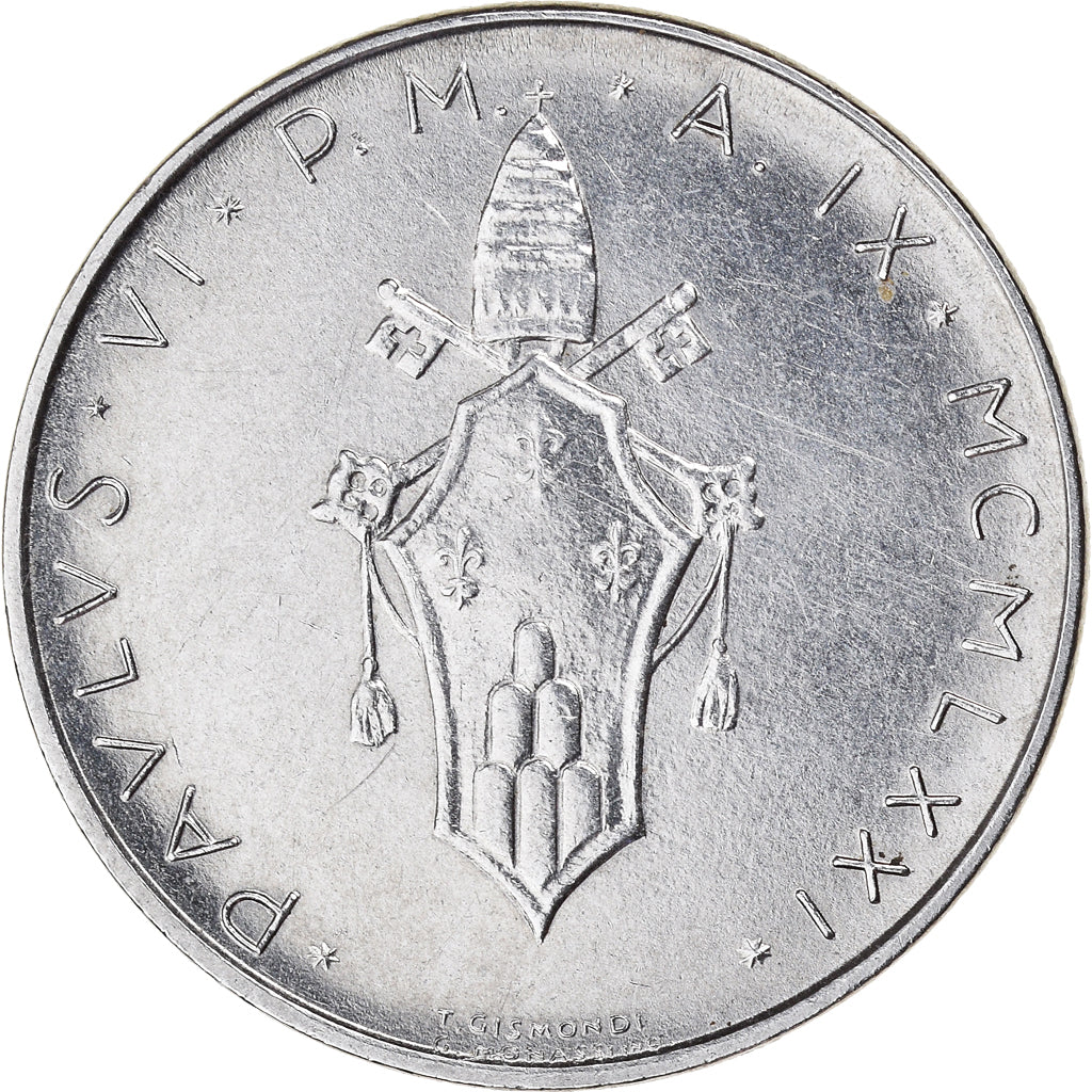Monnaie, Cité du Vatican, Paul VI, 100 Lire, 1971, TTB+, Acier inoxydable