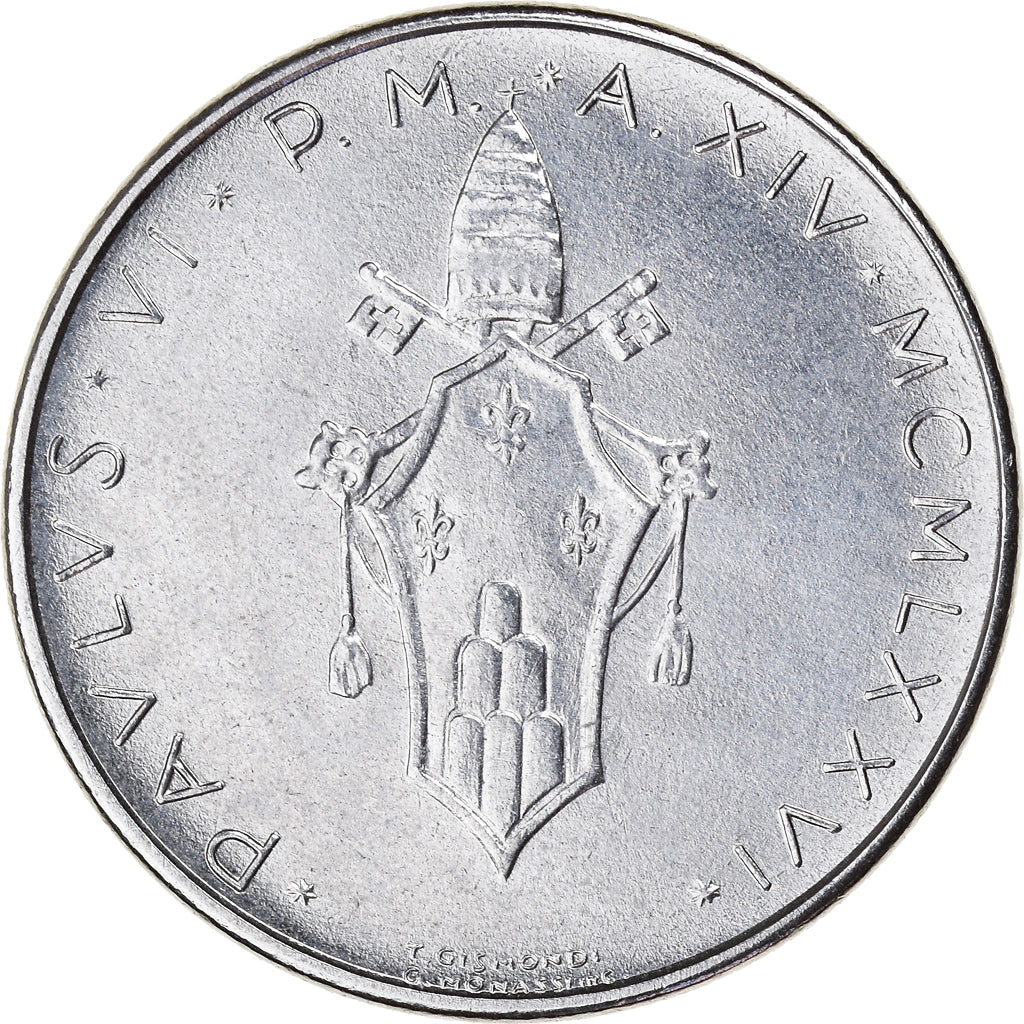 Monnaie, Cité du Vatican, Paul VI, 100 Lire, 1976, TTB+, Acier inoxydable