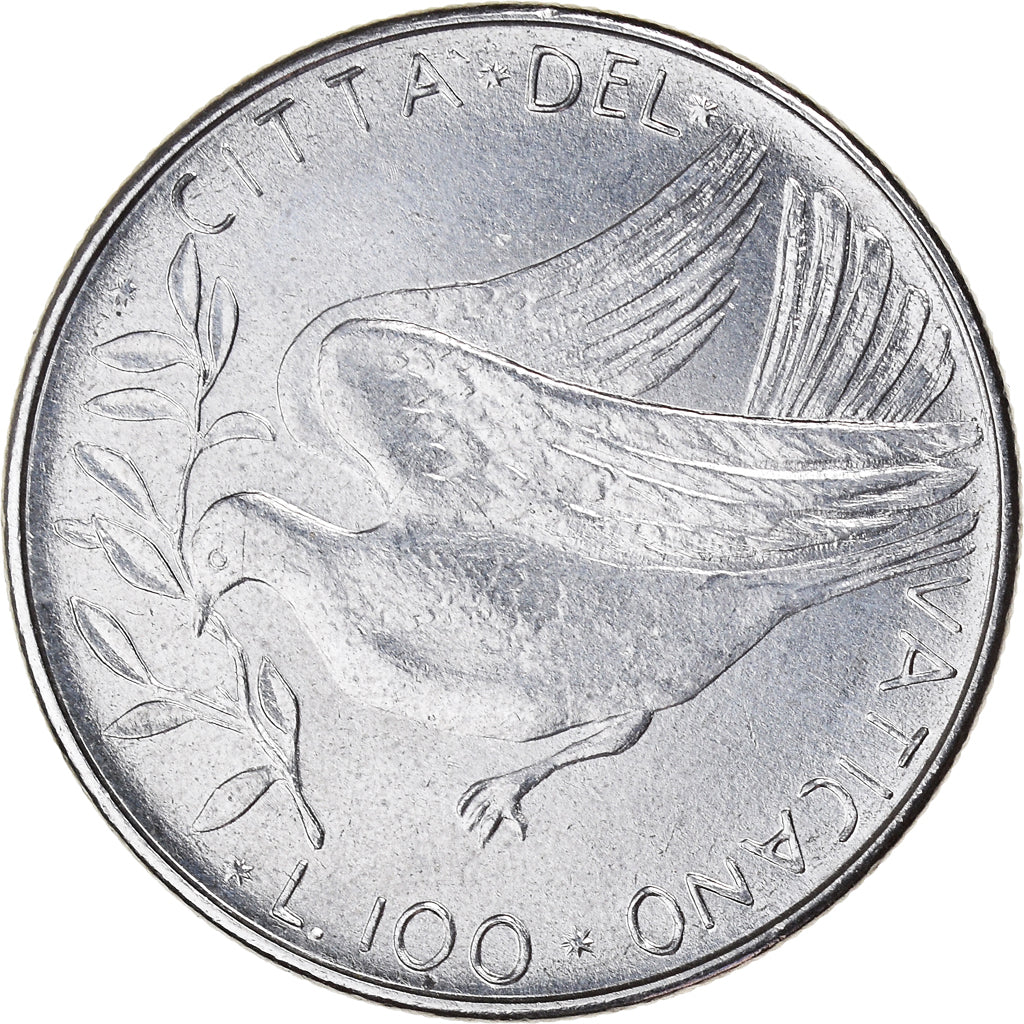 Monnaie, Cité du Vatican, Paul VI, 100 Lire, 1976, TTB+, Acier inoxydable
