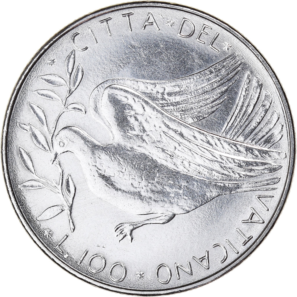 Coin, VATICAN CITY, Paul VI, 100 Lire, 1977, Roma, AU(55-58), Stainless Steel