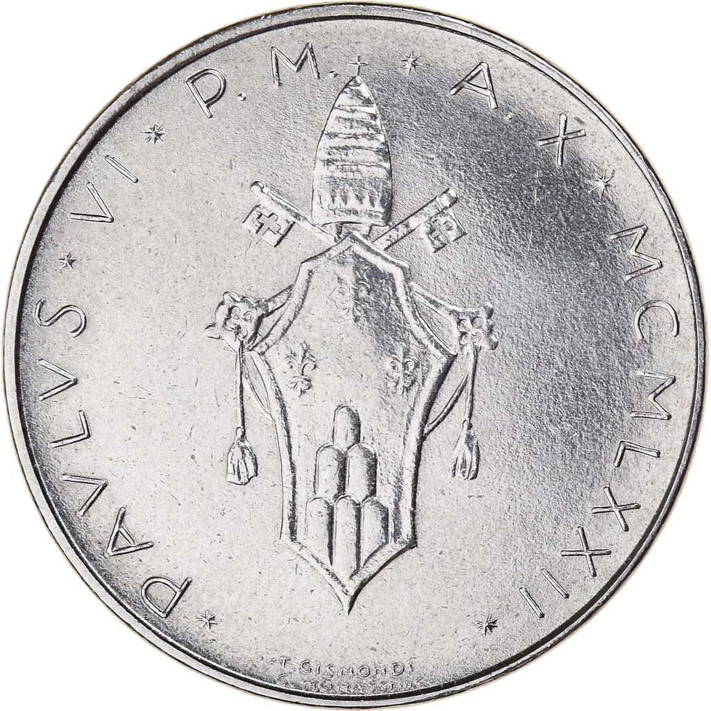 Coin, VATICAN CITY, Paul VI, 100 Lire, 1972, AU(55-58), Stainless Steel, KM:122
