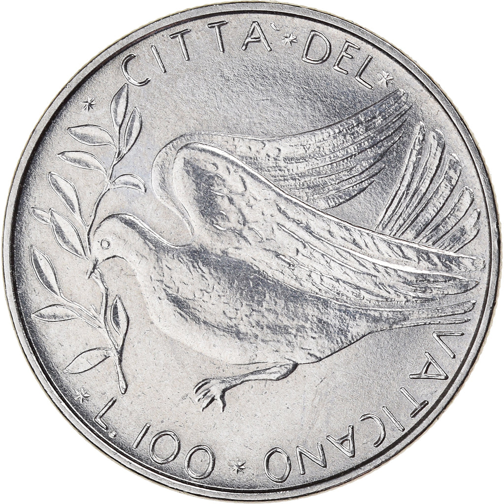 Coin, VATICAN CITY, Paul VI, 100 Lire, 1972, AU(55-58), Stainless Steel, KM:122