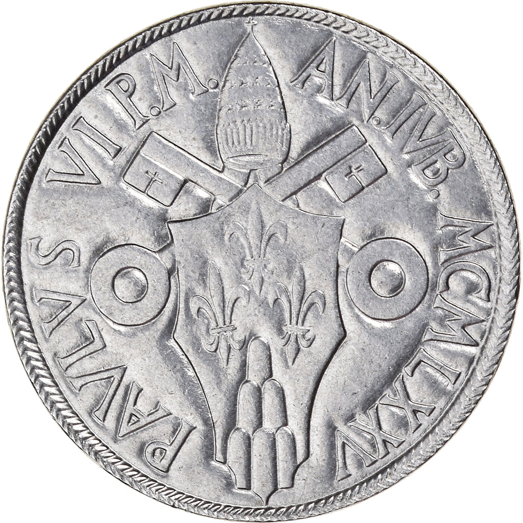 Münze, Vatikanstadt, Paul VI, 100 Lire, 1975, SS, Stainless Steel, KM:130