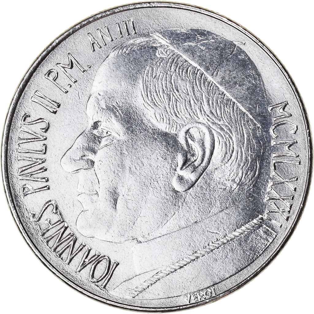 Coin, VATICAN CITY, John Paul II, 100 Lire, 1981, FDC, MS(65-70), Stainless