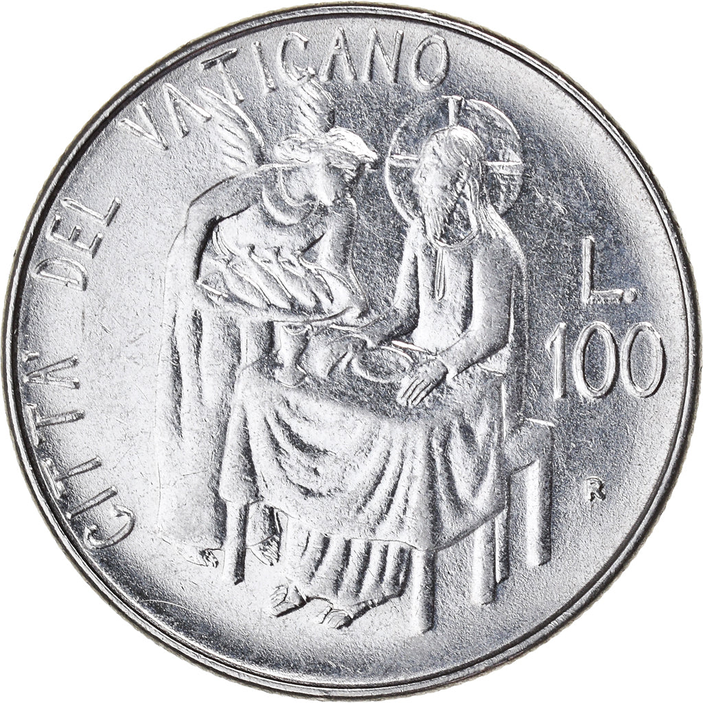 Moneda, CIUDAD DEL VATICANO, John Paul II, 100 Lire, 1981, MBC, Acero