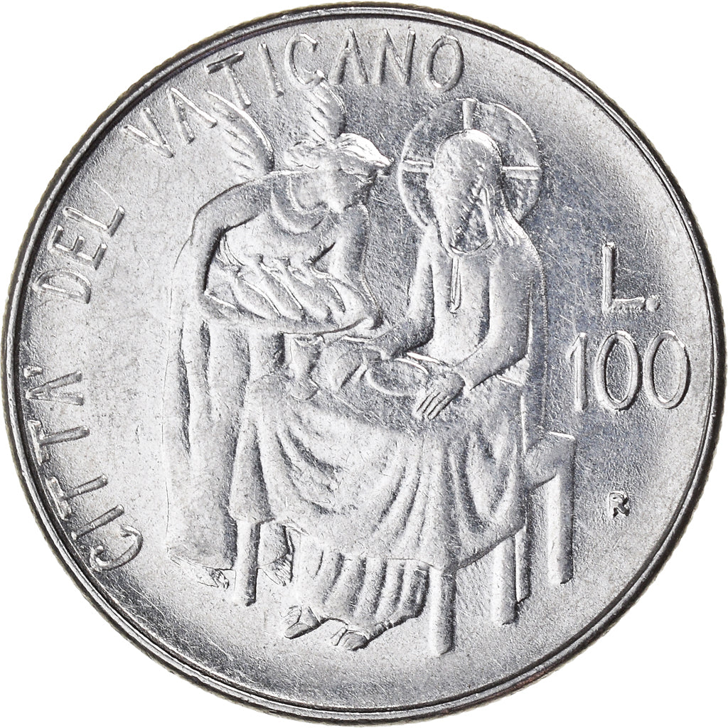 Coin, VATICAN CITY, John Paul II, 100 Lire, 1981, EF(40-45), Stainless Steel