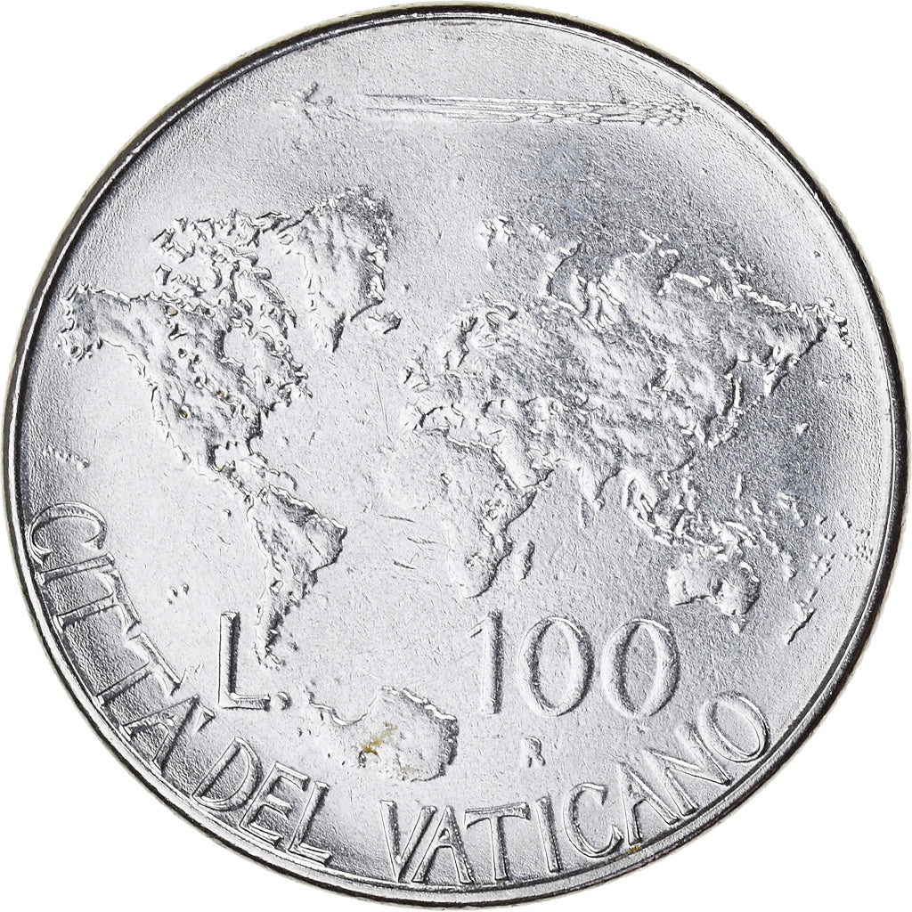Coin, VATICAN CITY, John Paul II, 100 Lire, 1985, Roma, MS(63), Stainless Steel