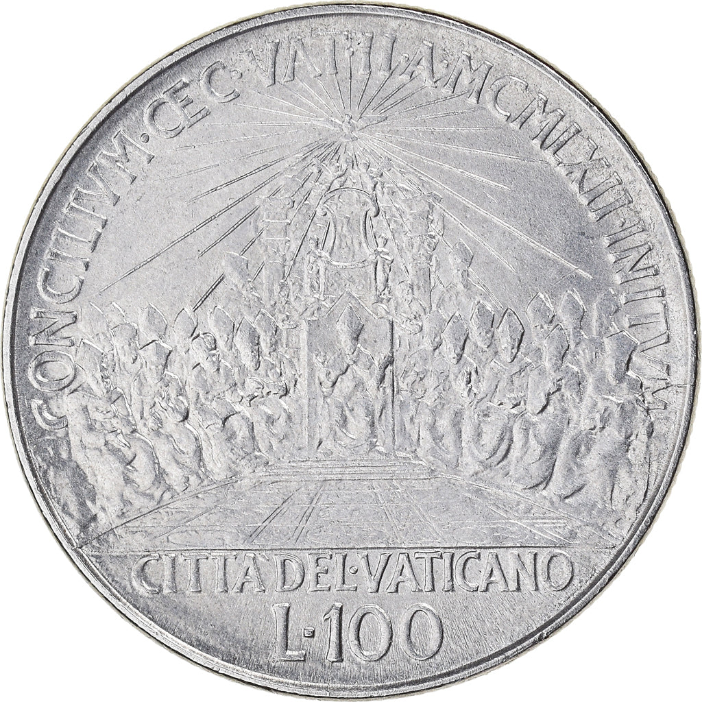 Moneta, PAŃSTWO WATYKAŃSKIE, John XXIII, 100 Lire, 1962, AU(55-58), Stal