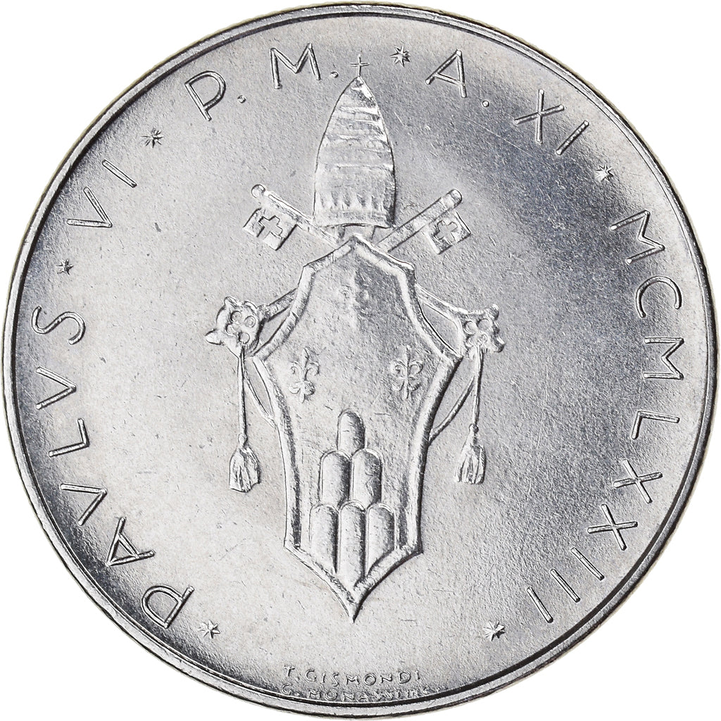 Monnaie, Cité du Vatican, Paul VI, 100 Lire, 1973, TTB+, Acier inoxydable