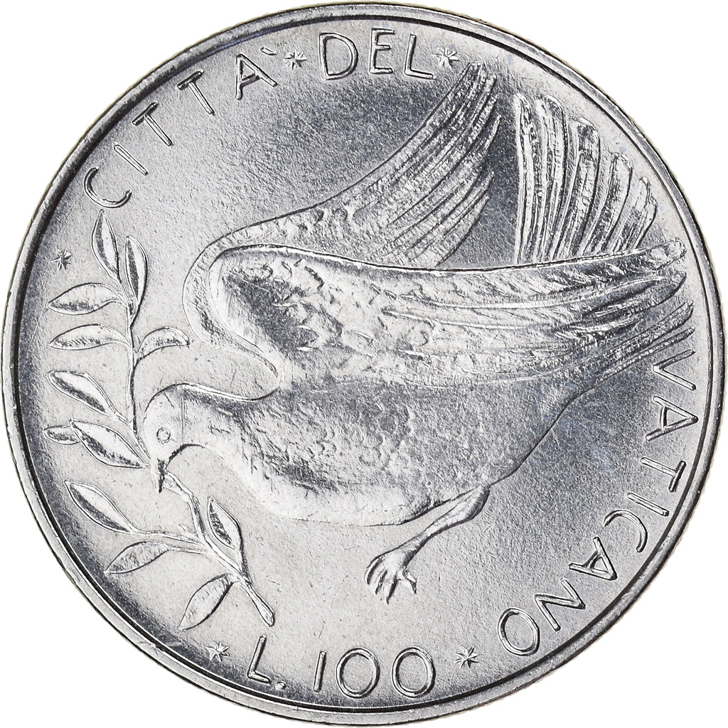 Monnaie, Cité du Vatican, Paul VI, 100 Lire, 1973, TTB+, Acier inoxydable