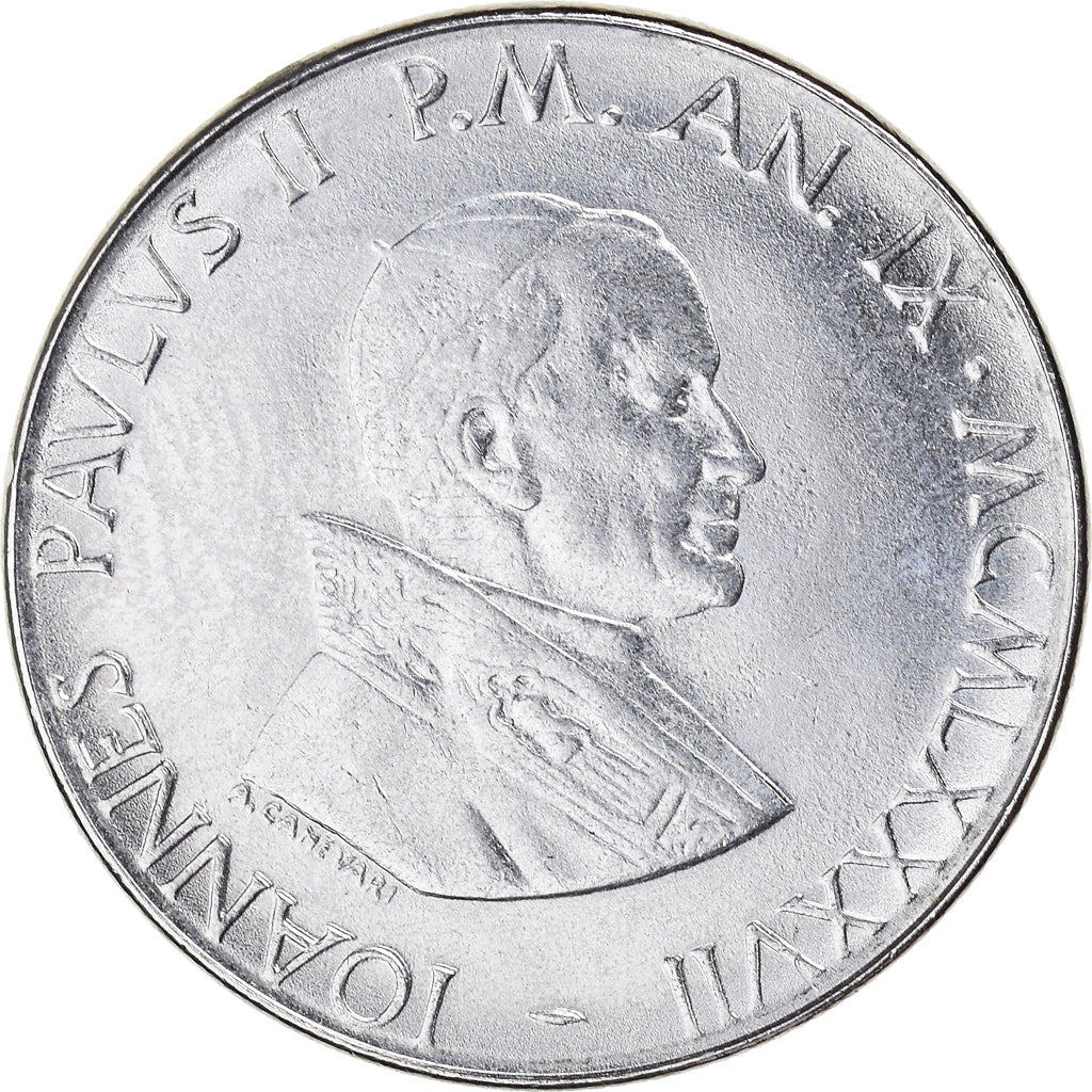 Moeda, CIDADE DO VATICANO, John Paul II, 100 Lire, 1987, MS(63), Aço