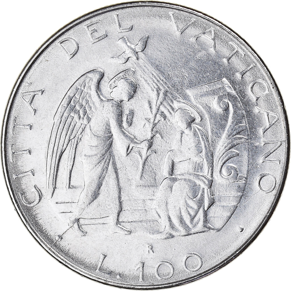 Moeda, CIDADE DO VATICANO, John Paul II, 100 Lire, 1987, MS(63), Aço