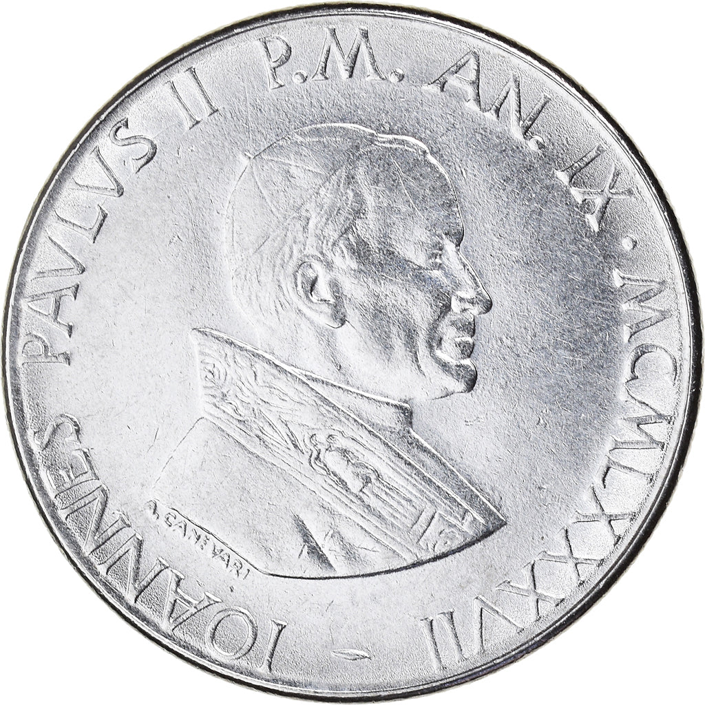Monnaie, Cité du Vatican, John Paul II, 100 Lire, 1987, SPL, Acier inoxydable