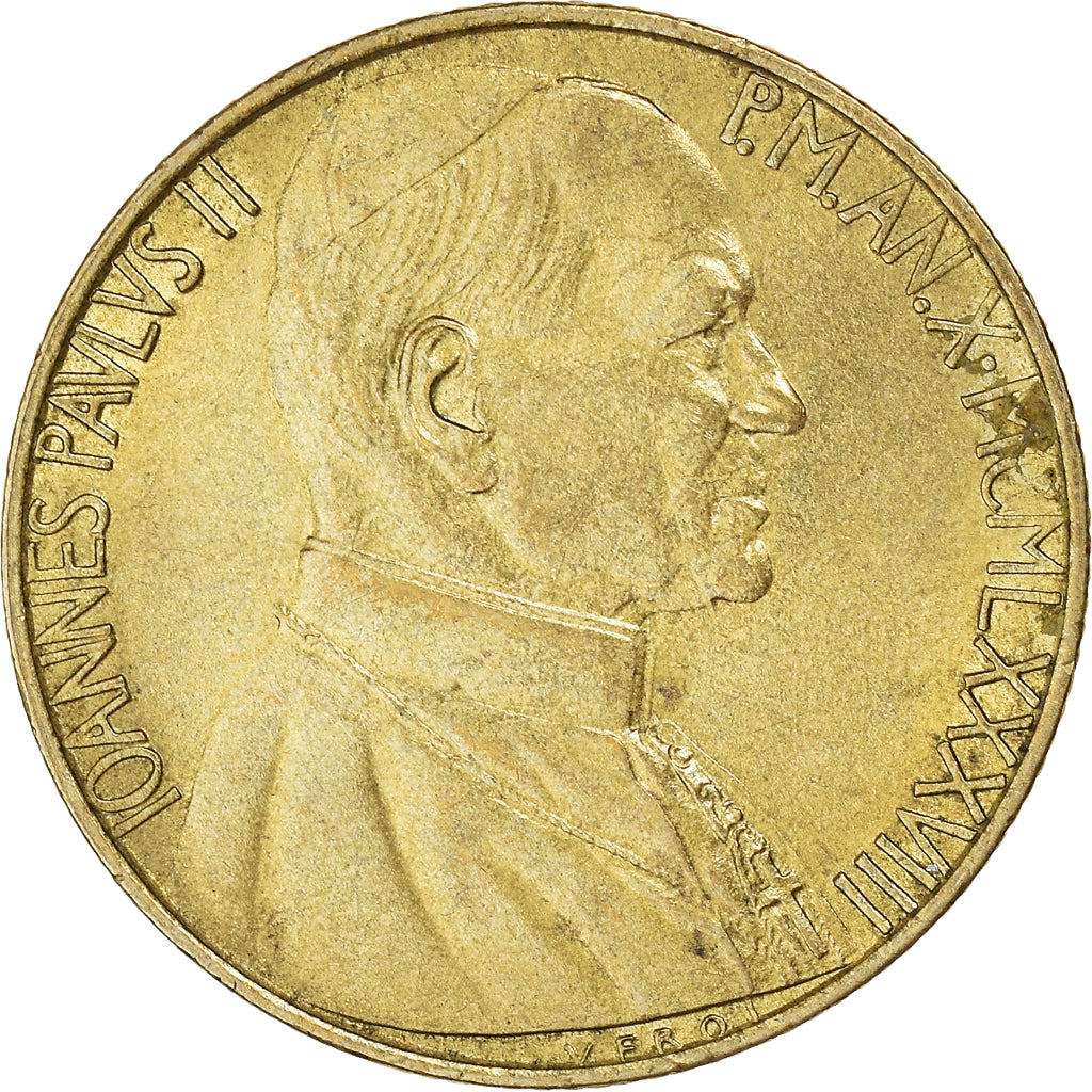 Monnaie, Cité du Vatican, John Paul II, 200 Lire, 1988, Roma, TTB