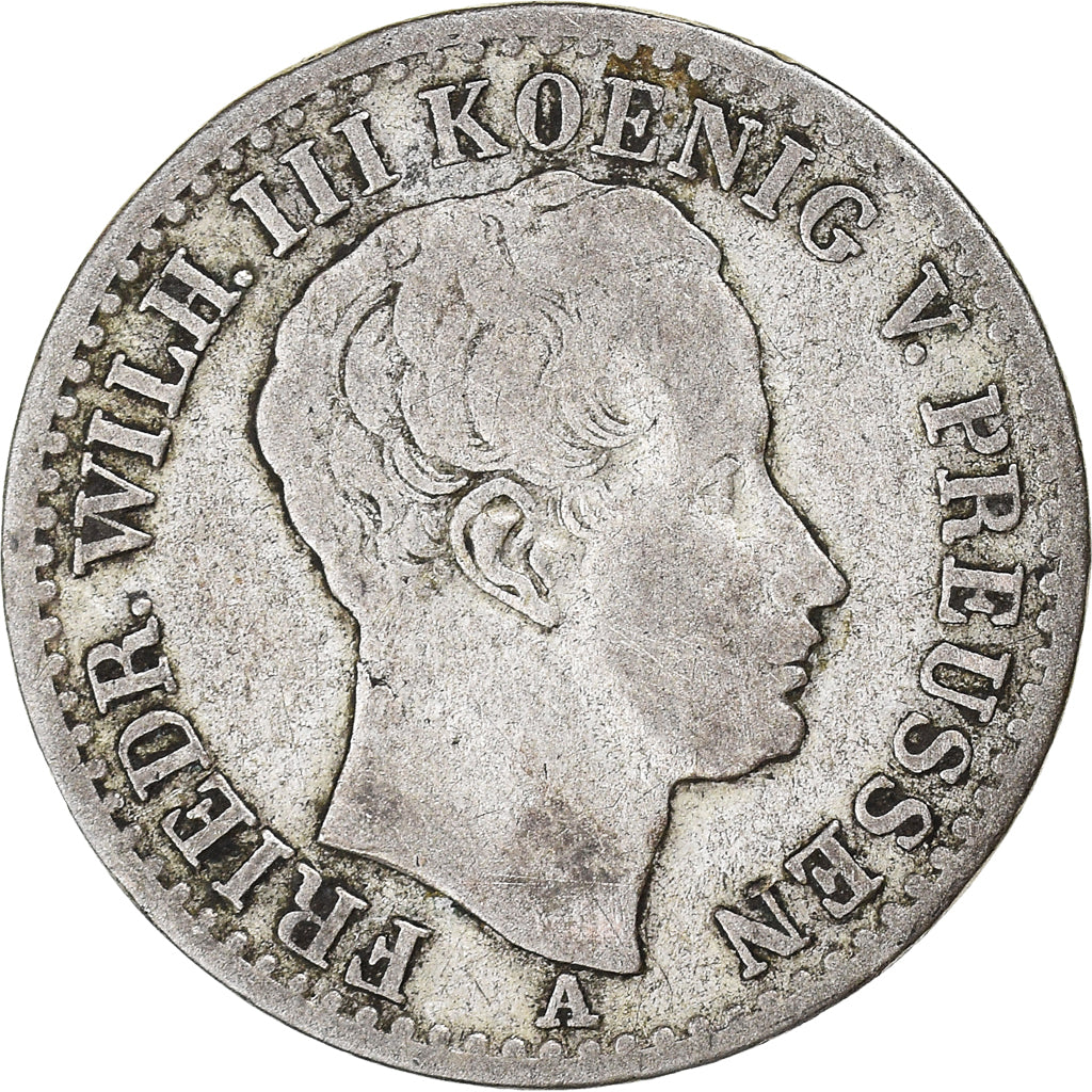 Coin, German States, PRUSSIA, Friedrich Wilhelm III, 1/6 Thaler, 1825, Berlin