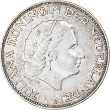 Coin, Netherlands, Juliana, 2-1/2 Gulden, 1961, EF(40-45), Silver, KM:185