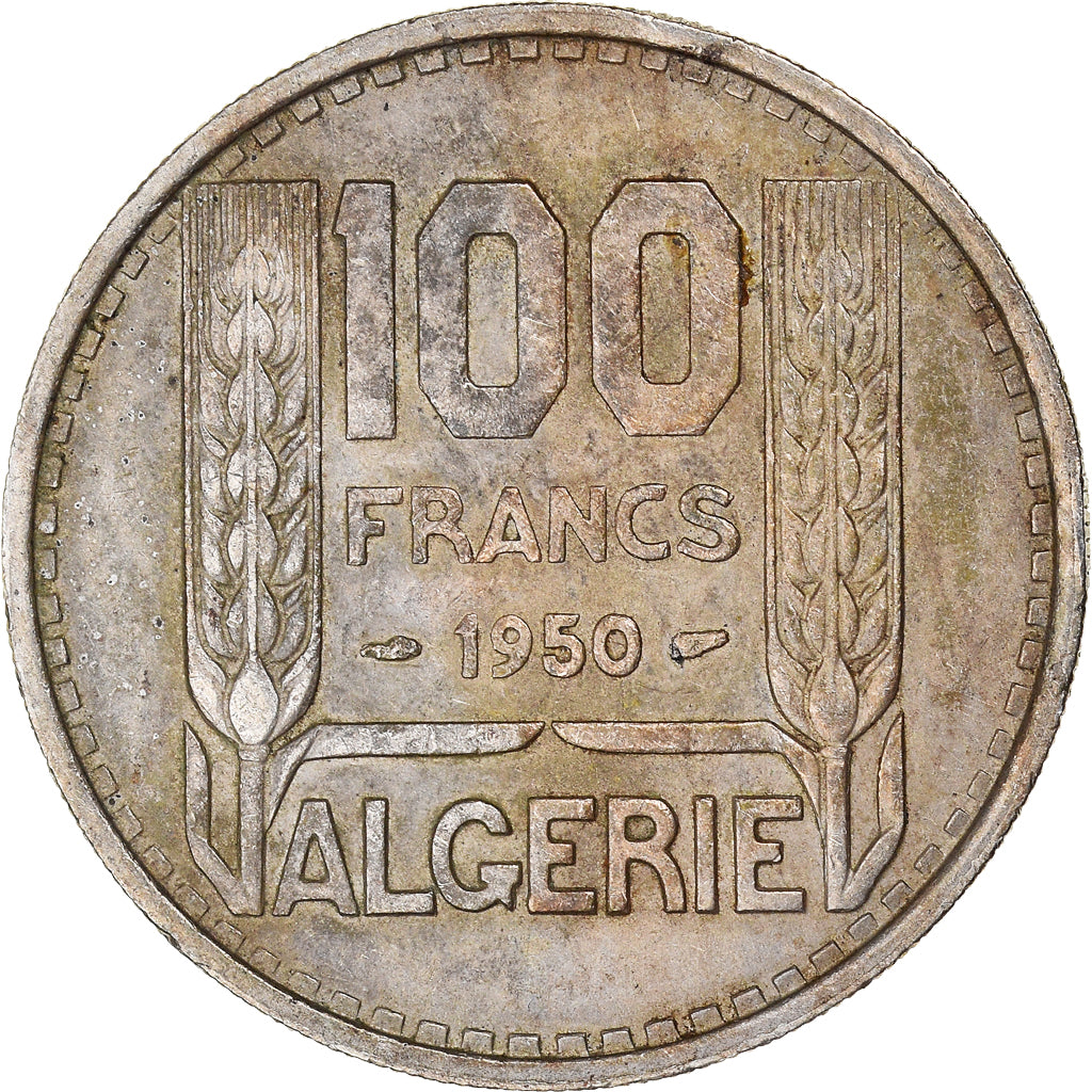 Moneta, Algeria, 100 Francs, 1950, Paris, BB, Rame-nichel, KM:93