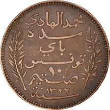 Coin, Tunisia, Muhammad al-Hadi Bey, 10 Centimes, 1904, Paris, EF(40-45)