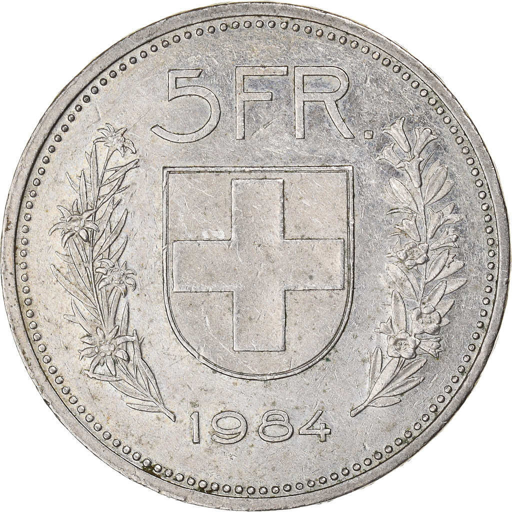 Moneta, Svizzera, 5 Francs, 1984, BB, Rame-nichel, KM:40a.2