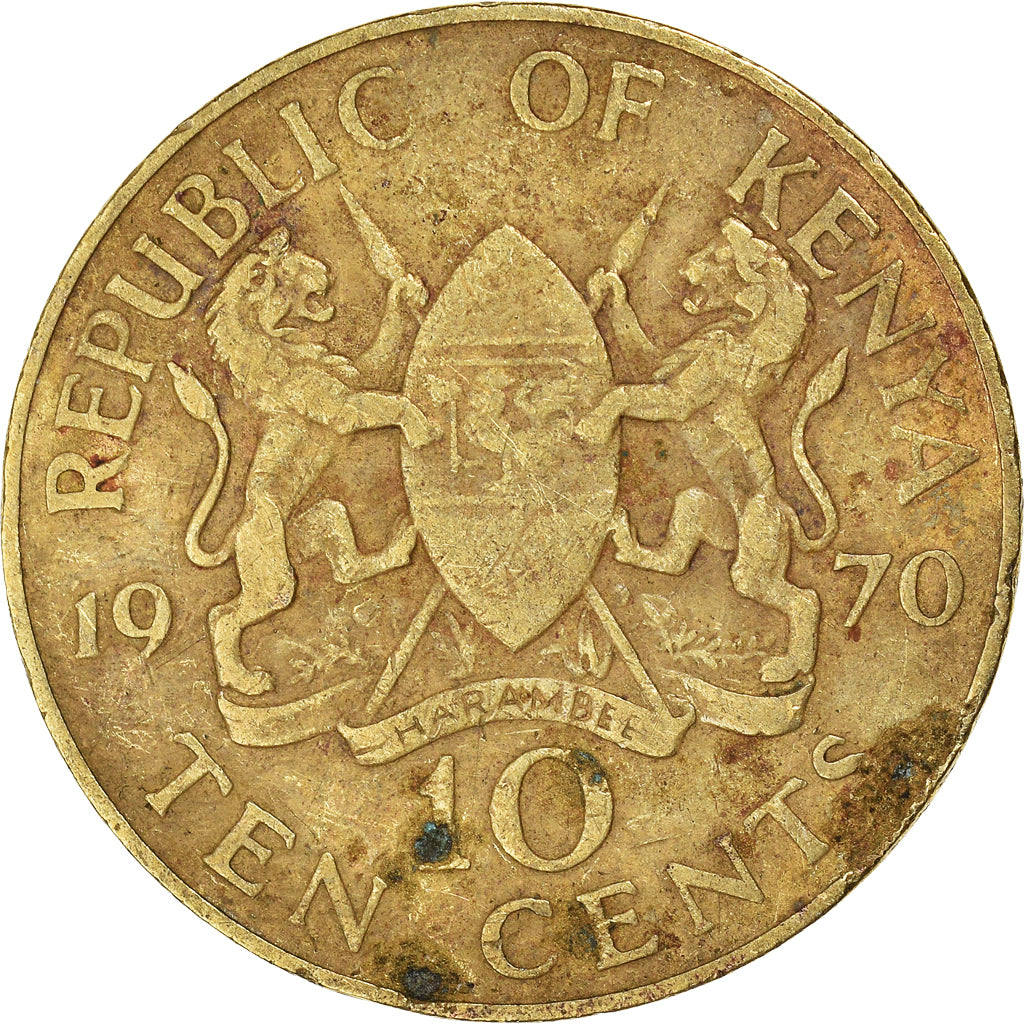 Munten, Kenia, 10 Cents, 1970, FR, Nickel-brass, KM:11