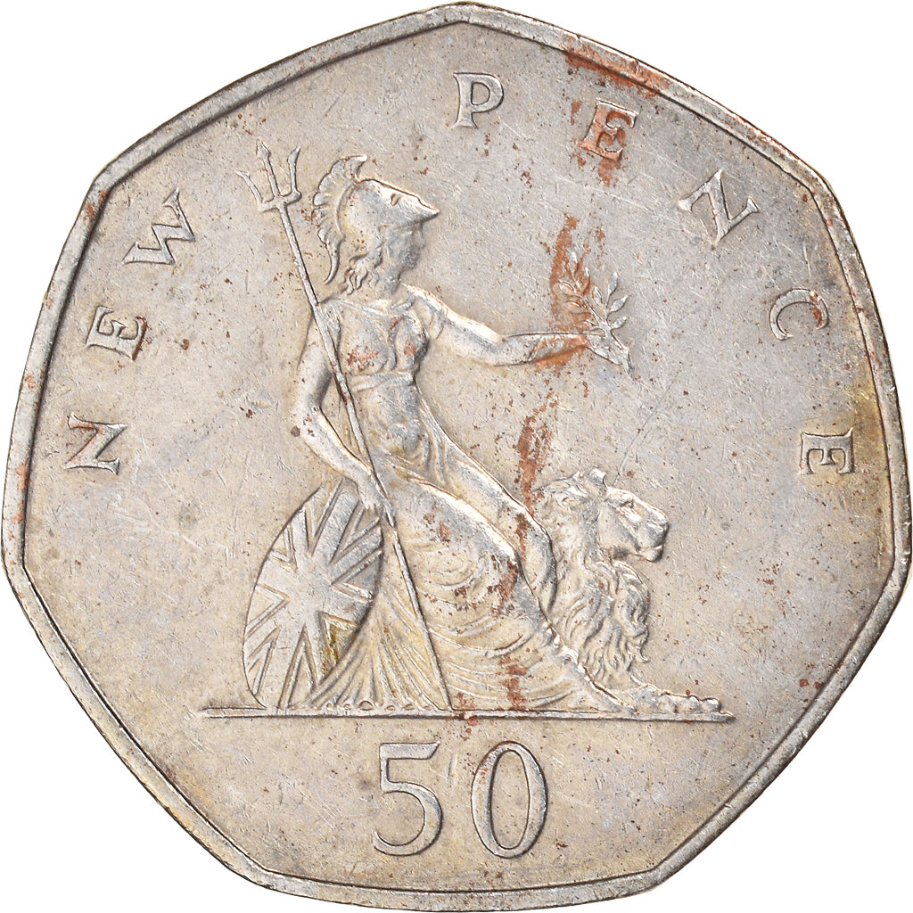 Moneta, Gran Bretagna, Elizabeth II, 50 New Pence, 1969, MB+, Rame-nichel