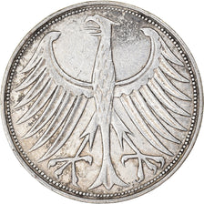 Coin, GERMANY - FEDERAL REPUBLIC, 5 Mark, 1951, Karlsruhe, EF(40-45), Silver