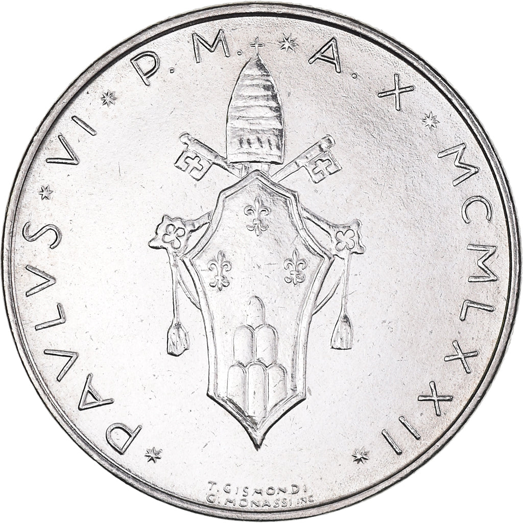 Moneta, CITTÀ DEL VATICANO, Paul VI, 50 Lire, 1972, SPL+, Acciaio inossidabile
