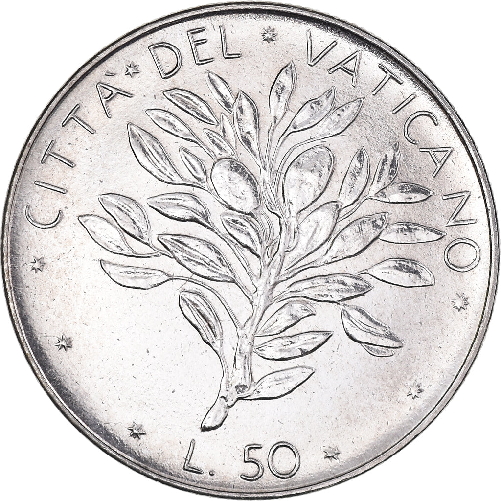 Moneta, CITTÀ DEL VATICANO, Paul VI, 50 Lire, 1972, SPL+, Acciaio inossidabile