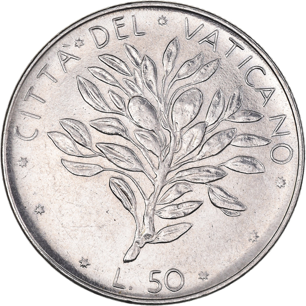 Moneta, PAŃSTWO WATYKAŃSKIE, Paul VI, 50 Lire, 1973, AU(50-53), Stal
