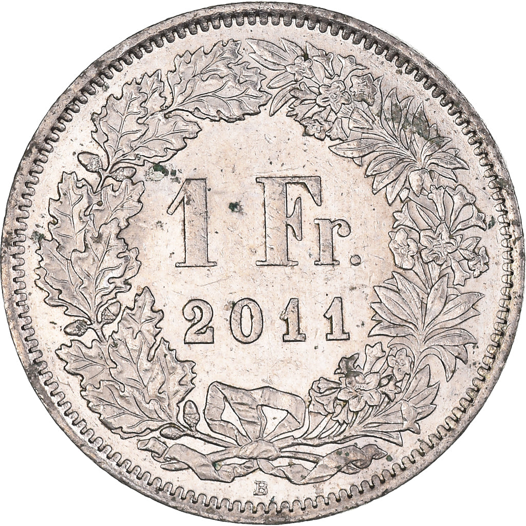 Coin, Switzerland, Franc, 2011, Bern, EF(40-45), Copper-nickel, KM:24a.3
