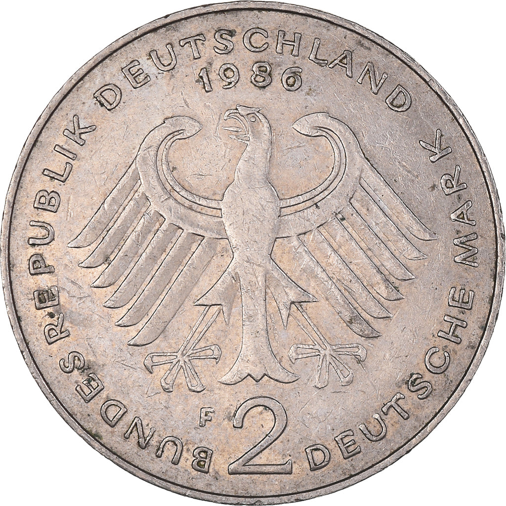 Coin, GERMANY - FEDERAL REPUBLIC, 2 Mark, 1986, Stuttgart, VF(30-35)