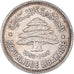 Moeda, Líbano, 50 Piastres, 1952, Utrecht, EF(40-45), Prata, KM:17