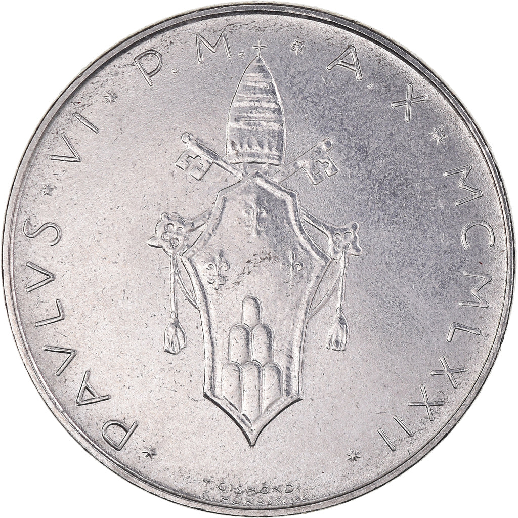 Moneta, CITTÀ DEL VATICANO, Paul VI, 100 Lire, 1972, BB+, Acciaio inossidabile
