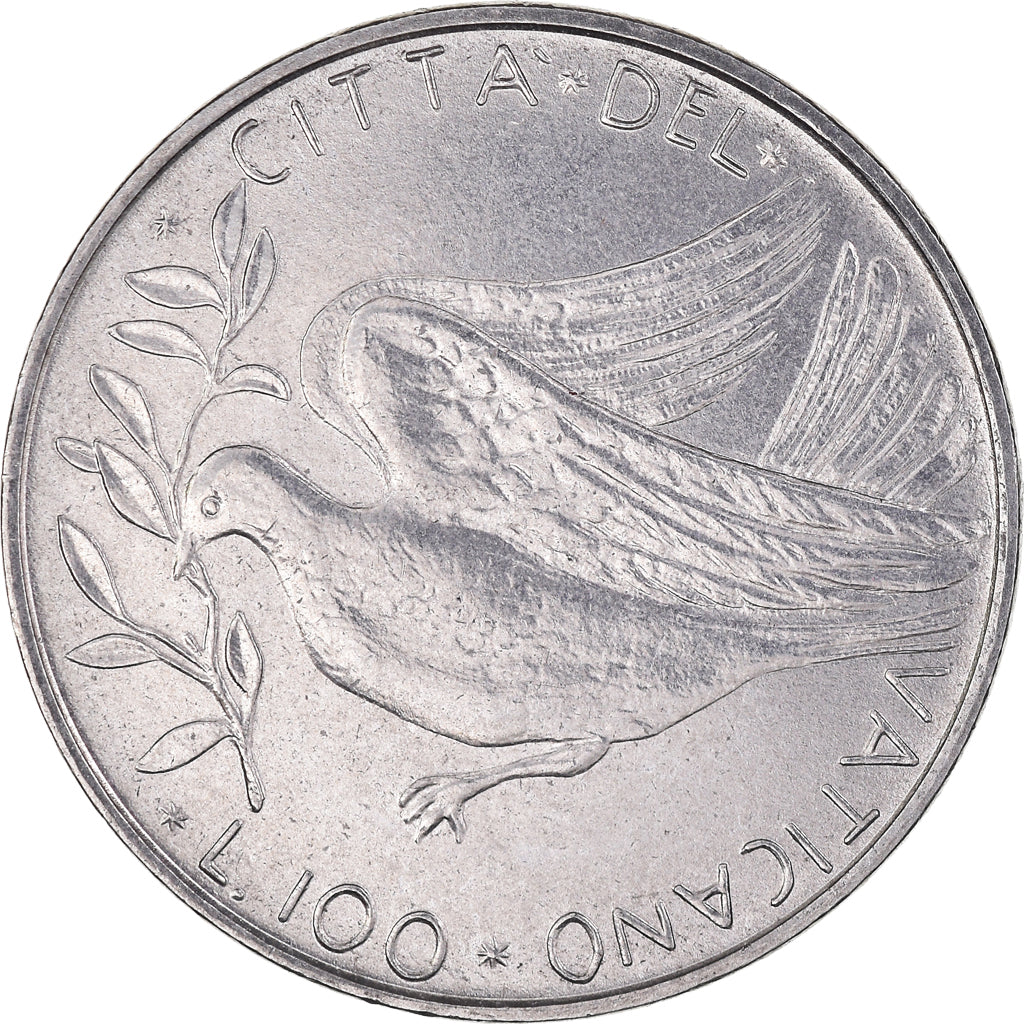 Moneta, CITTÀ DEL VATICANO, Paul VI, 100 Lire, 1972, BB+, Acciaio inossidabile