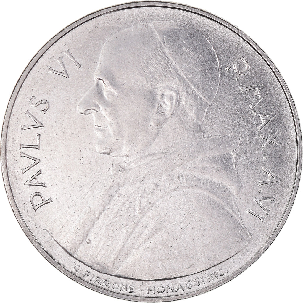 Moeda, CIDADE DO VATICANO, Paul VI, 100 Lire, 1968, MS(63), Aço Inoxidável