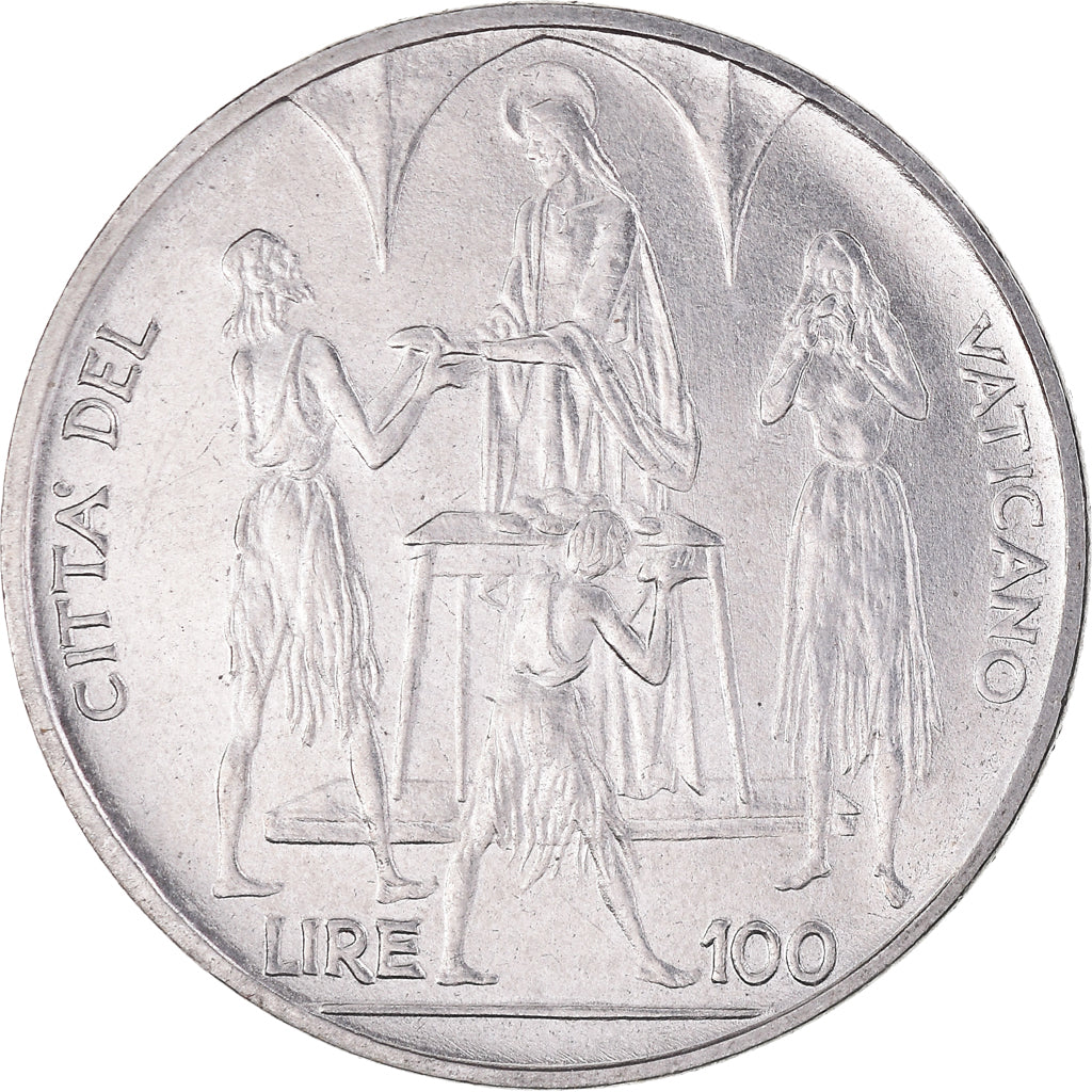 Moeda, CIDADE DO VATICANO, Paul VI, 100 Lire, 1968, MS(63), Aço Inoxidável