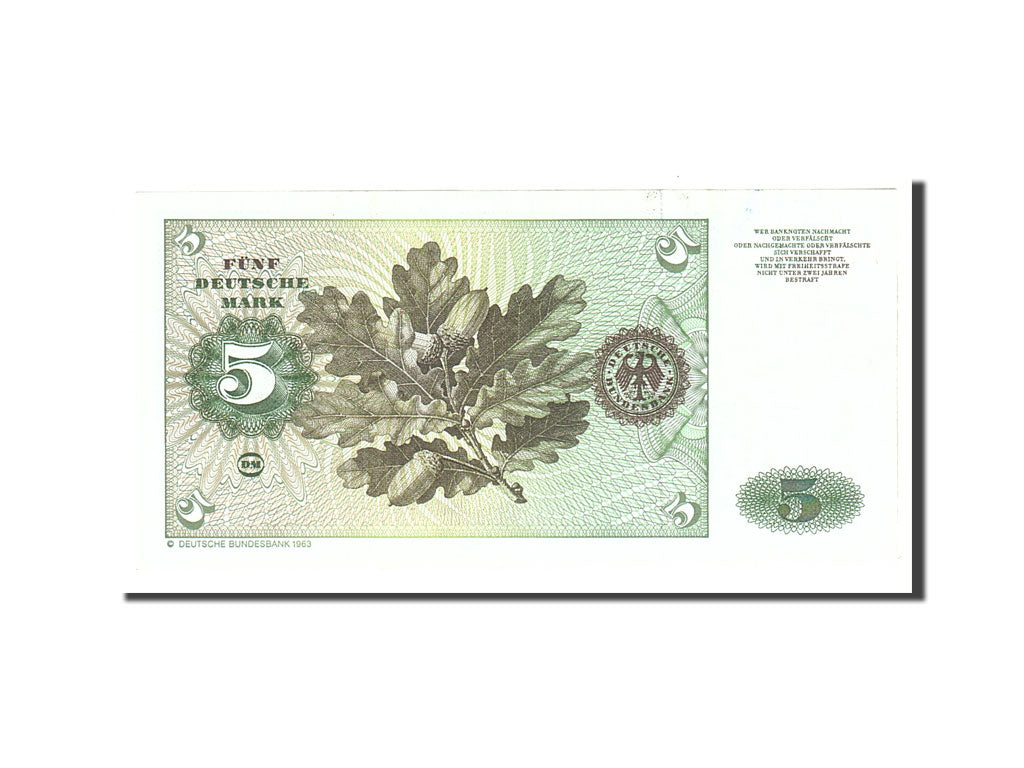 Banconote, GERMANIA - REPUBBLICA FEDERALE, 5 Deutsche Mark, 1980, KM:30b
