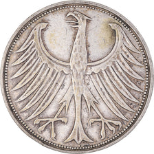Moneta, Niemcy - RFN, 5 Mark, 1951, Karlsruhe, VF(30-35), Srebro, KM:112.1