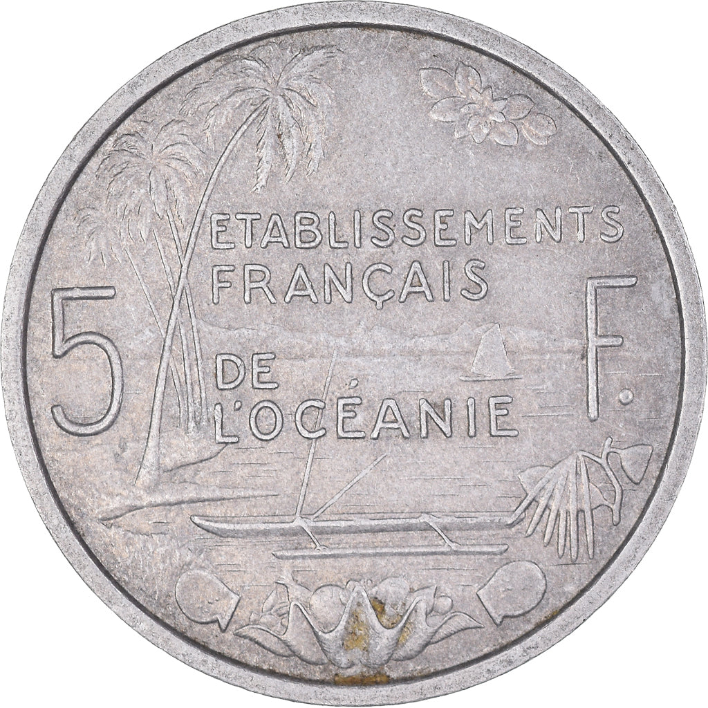 Coin, French Polynesia, 5 Francs, 1952, EF(40-45), Aluminum, KM:12