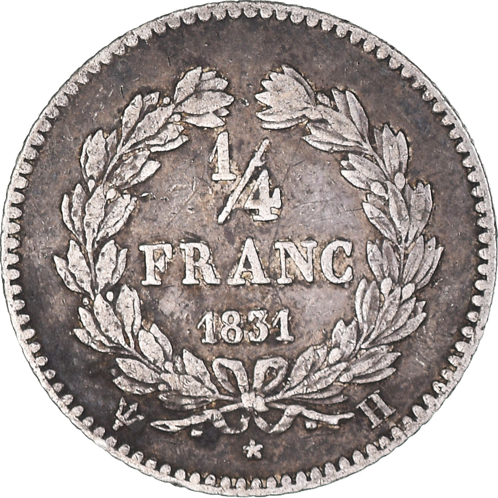 Coin, France, Louis-Philippe, 1/4 Franc, 1831, La Rochelle, EF(40-45), Silver