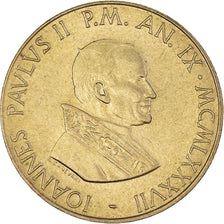 Coin, VATICAN CITY, John Paul II, 200 Lire, 1987, AU(50-53), Aluminum-Bronze
