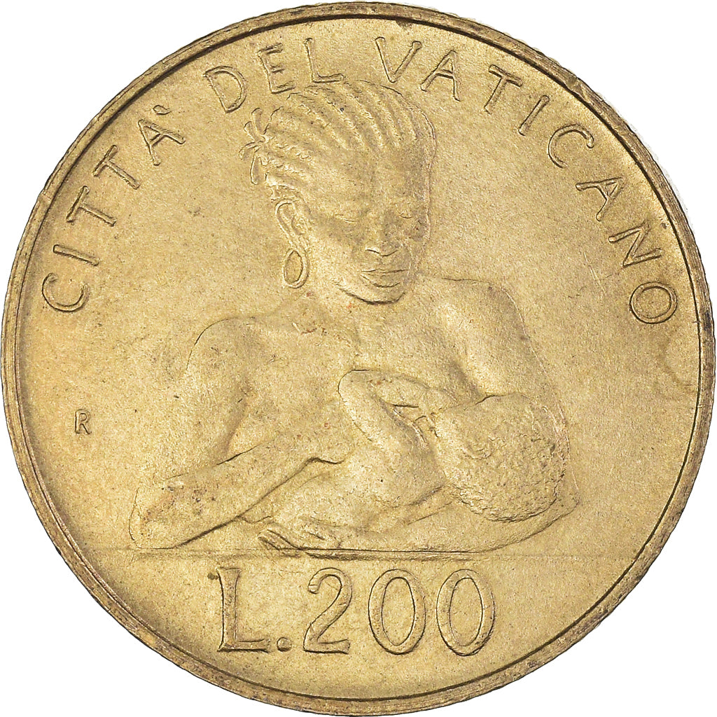 Coin, VATICAN CITY, John Paul II, 200 Lire, 1992, MS(63), Aluminum-Bronze