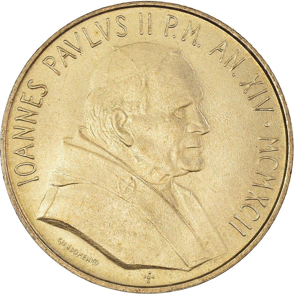 Monnaie, Cité du Vatican, John Paul II, 200 Lire, 1992, SPL, Bronze-Aluminium