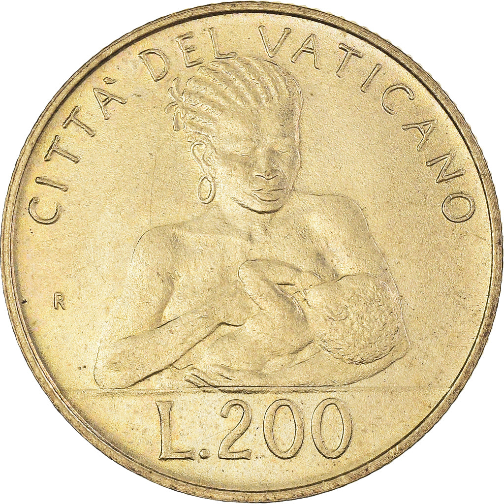 Monnaie, Cité du Vatican, John Paul II, 200 Lire, 1992, SPL, Bronze-Aluminium