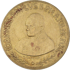 Coin, VATICAN CITY, John Paul II, 200 Lire, 1990, EF(40-45), Aluminum-Bronze