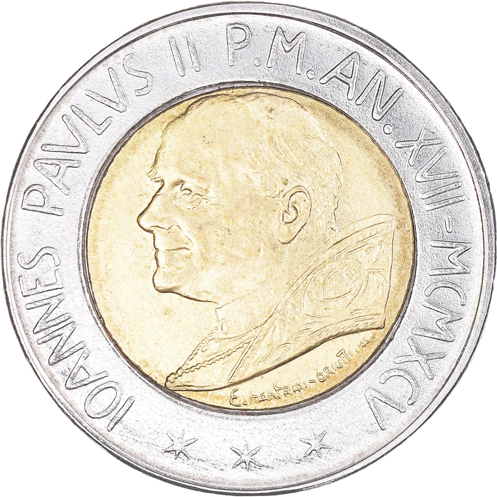 Moeda, CIDADE DO VATICANO, John Paul II, 500 Lire, 1995, Roma, MS(63)